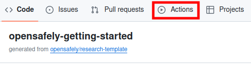 The GitHub Actions tab in a repository.