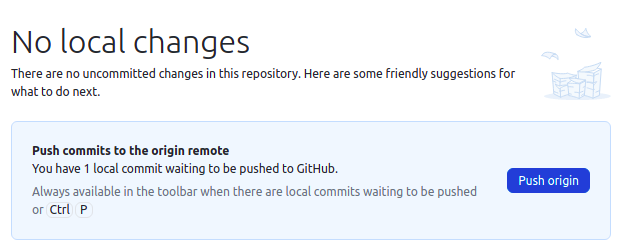 Pushing changes to GitHub with GitHub Desktop.