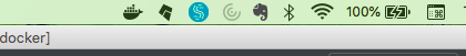 The Docker icon in the macOS menu bar.